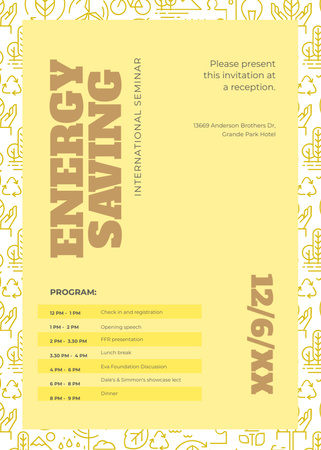 Designvorlage Energy Saving Technologies Seminar für Invitation
