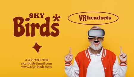  Virtual Reality Glasses Store  Business Card US Design Template