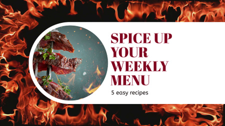 Designvorlage Spicy Weekly Cooking With Flame für YouTube intro
