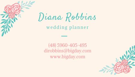 Responsible Wedding Organizer Services Promotion Business Card US Design Template