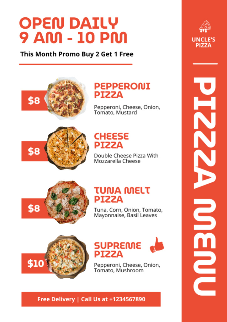 Designvorlage Daily Pizza Deal für Menu