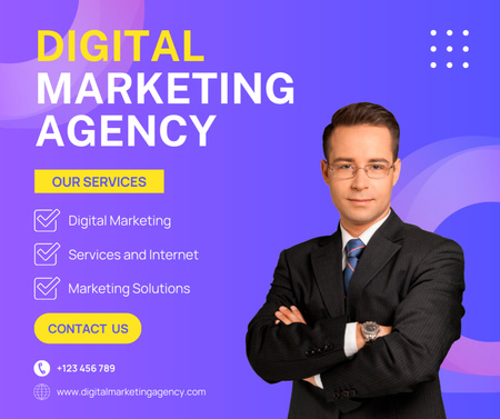 Platilla de diseño List of Digital Marketing Agency Services Facebook