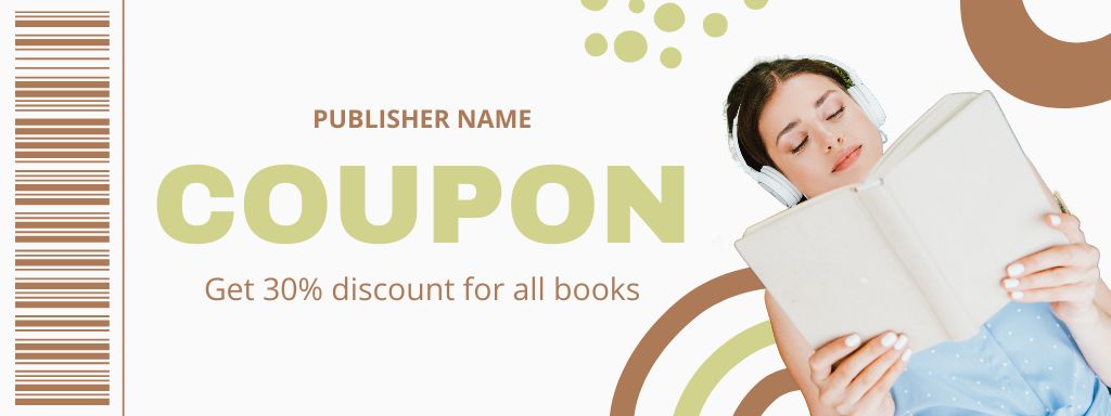 Discount Voucher on Publisher's Book Coupon Design Template