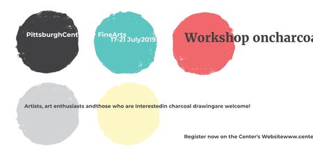 Ontwerpsjabloon van Twitter van Workshop on Charcoal drawing Announcement