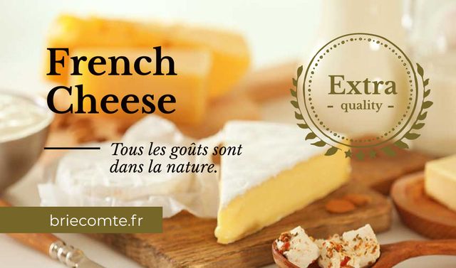 French Cheese Advertisement Business card Modelo de Design