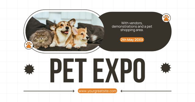 Dogs and Cats Expo Facebook AD Πρότυπο σχεδίασης