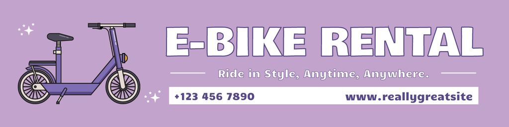 Small City Bikes for Rent Twitter Design Template