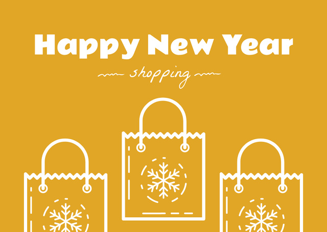 New Year Shopping Announcement Card Design Template