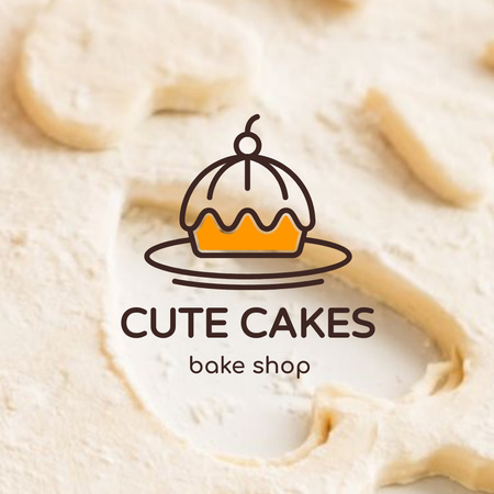Ontwerpsjabloon van Logo van bak shop embleem met cupcake