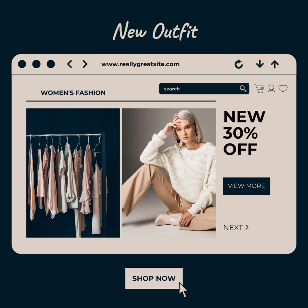 Template di design Female Fashion New Outfit Promotion Instagram