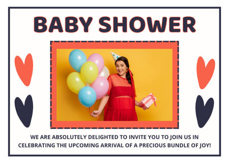 We Inviting You to Our Baby Shower Party Postcard 5x7in Design Template