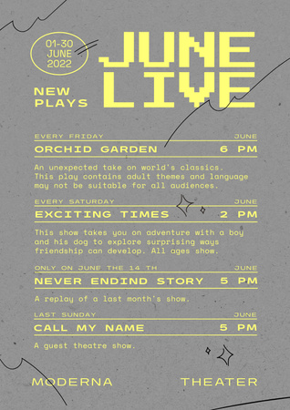 Platilla de diseño Theatrical Show Announcement Poster