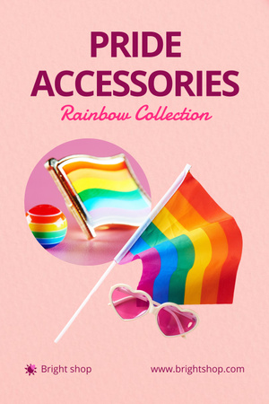 LGBT Shop Ad with Offer of Pride Accessories Pinterest Design Template