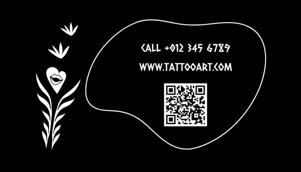 Stunning And Mysterious Tattoo Art Offer Business Card US Design Template