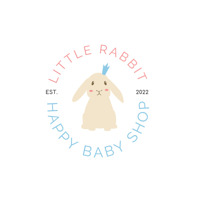Baby Shop Ad with Cute Rabbit Logo Šablona návrhu