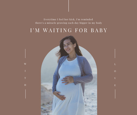 Happy Pregnant Woman on Seacoast Facebook Design Template