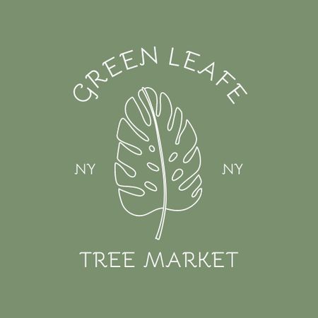 Plants Store Offer with Leaf Illustration Logo Šablona návrhu