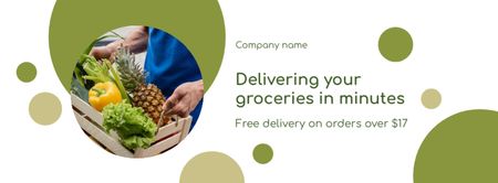 Grocery Delivery Service Facebook cover Design Template