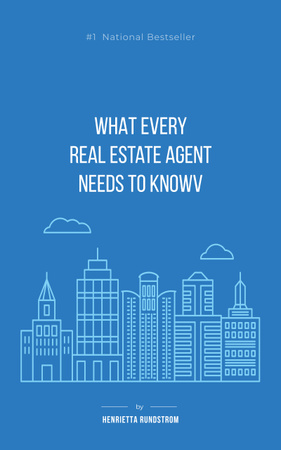 Ontwerpsjabloon van Book Cover van Tips for Real Estate Agent on Blue