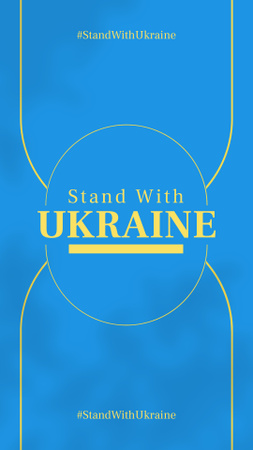 Call to Stand With Ukraine on Blue Instagram Story Design Template