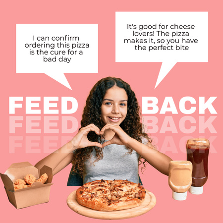 Modèle de visuel Avis d'un client sur Delicious Pizza - Instagram