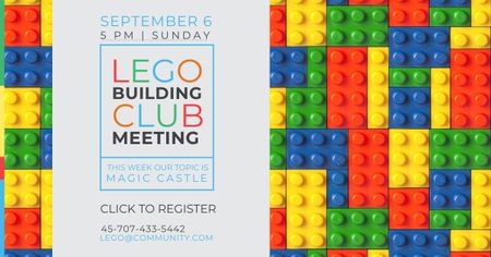 Lego Building Club Meeting Facebook AD Design Template