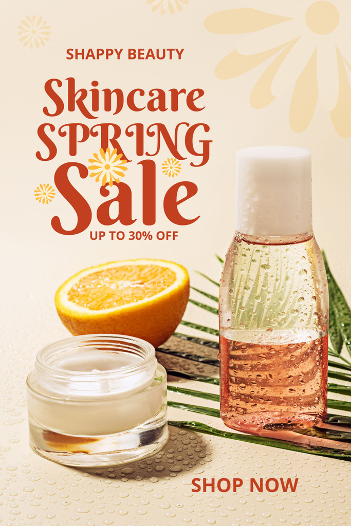 Ontwerpsjabloon van Pinterest van Spring Collection Skin Care Sale