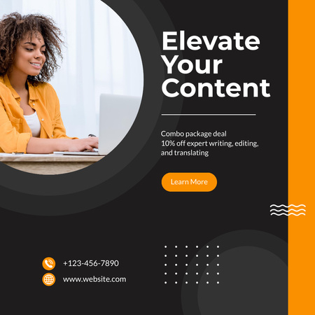 Various Content Writing Services With Discounts Offer Instagram Design Template