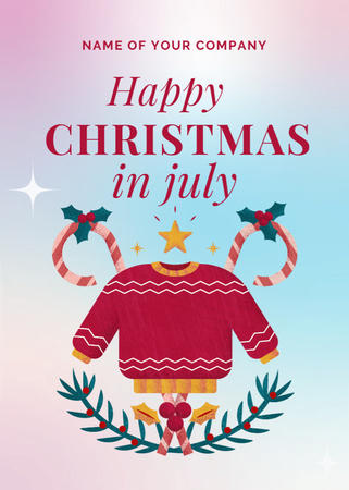 Announcement of Celebration of Christmas in July Flayer Design Template