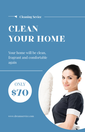 Maid with Dust Brush Flyer 5.5x8.5in Design Template
