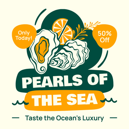 Special Discount on Seafood Products Instagram AD Design Template