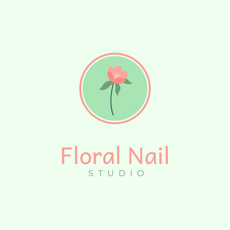 Versatile Nail Salon Services Offer With Flower Logo Šablona návrhu