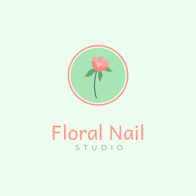 Designvorlage Versatile Nail Salon Services Offer With Flower für Logo