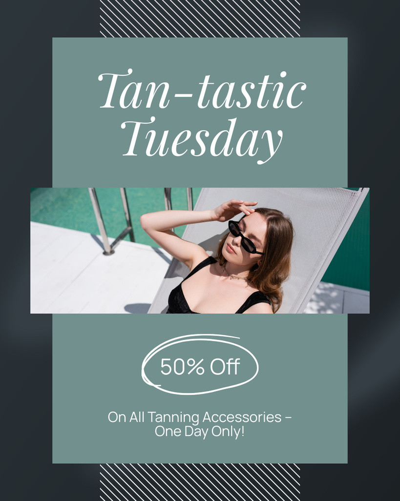 Discount on All Tanning Accessories Instagram Post Vertical – шаблон для дизайну