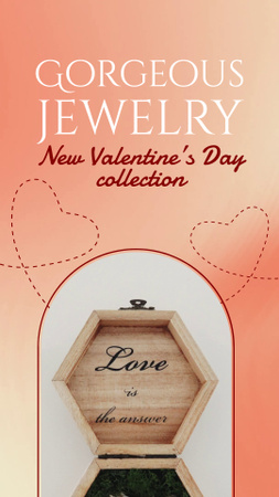 Ontwerpsjabloon van Instagram Video Story van Valentine`s Day Jewelry Collection Offer