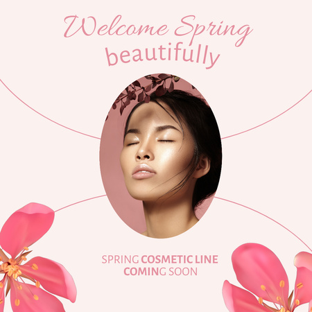 New Line Products For Beauty In Spring Animated Post Design Template