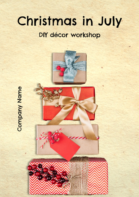  Christmas Decor Advertisement with Gift Boxes Flyer A4 Šablona návrhu