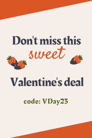 Ontwerpsjabloon van Pinterest van Valentijnsdag Promo Code Aanbieding
