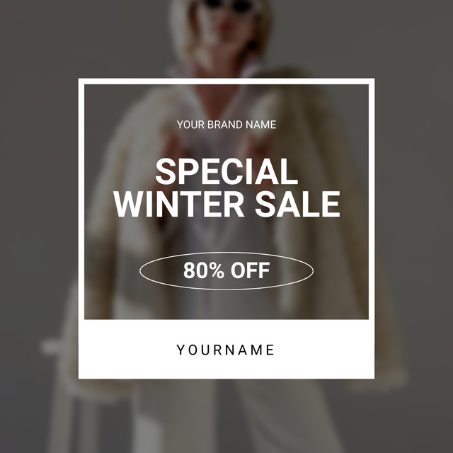 Fur Special Winter Sale Announcement Instagram Design Template