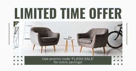 Korlátozott időre szóló ajánlat modern bútorokra Facebook AD tervezősablon