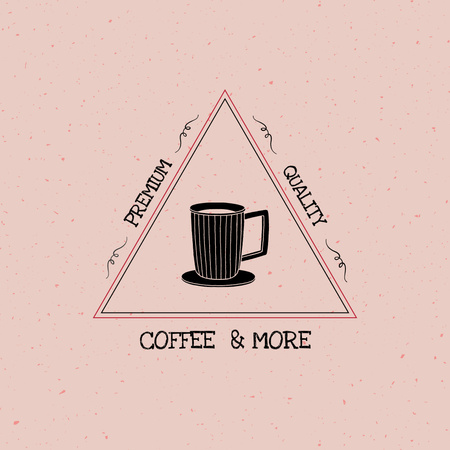 Plantilla de diseño de Emblema de la cafetería con taza negra Logo 