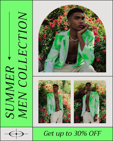 Modèle de visuel Collection d'été de vêtements pour hommes - Instagram Post Vertical