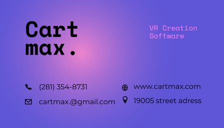 Man Wearing Virtual Reality Glasses Business Card US Design Template