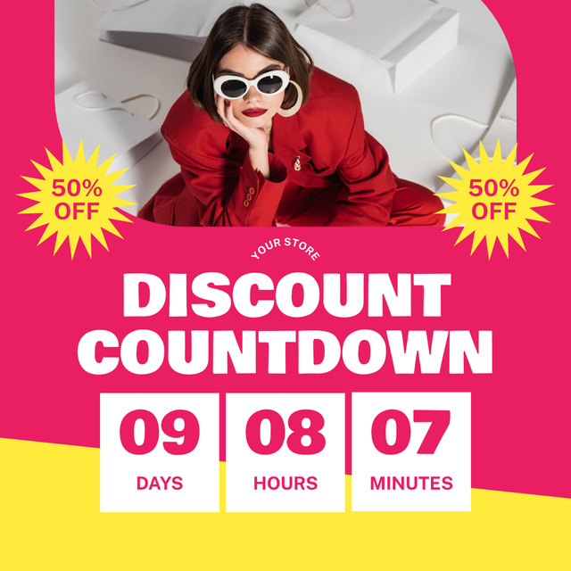 Ontwerpsjabloon van Instagram van Fashion Discount Countdown