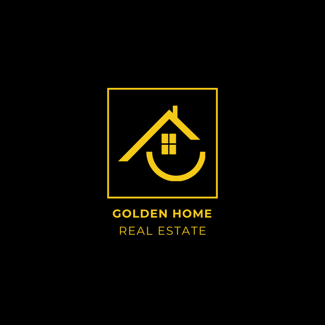 Modèle de visuel Cutting-edge Real Estate Agency Ad With Emblem  In Black - Logo 1080x1080px