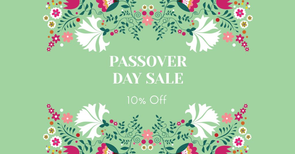 Szablon projektu Passover Day Sale with Flowers Facebook AD