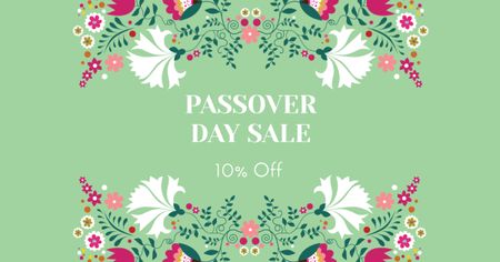 Passover Day Sale with Flowers Facebook AD Tasarım Şablonu