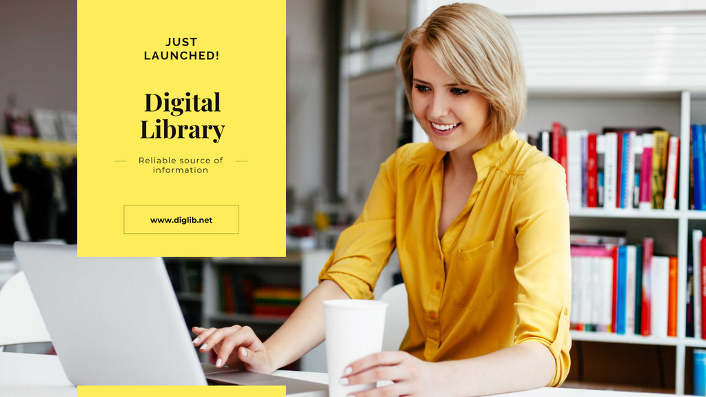 Designvorlage Digital library Offer für Presentation Wide