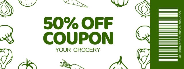 Grocery Store Discount Coupon Design Template