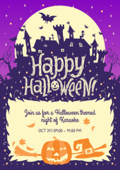 Halloween Karaoke Night Announcement with Scary House